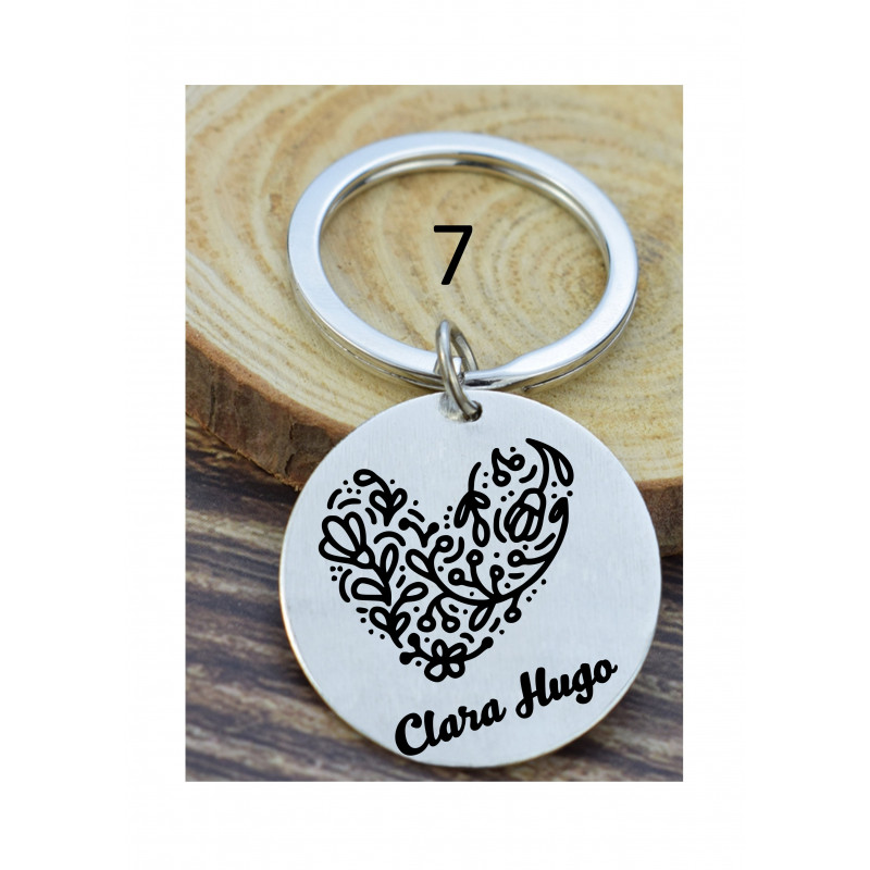 Porte-clé métal personnalisé couple amour saint valentin amour