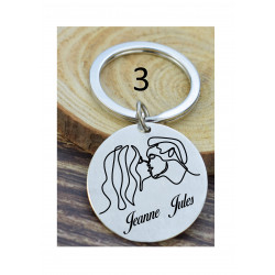 Porte-clé métal personnalisé couple amour saint valentin amour