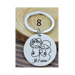Porte-clé métal personnalisé couple amour saint valentin amour