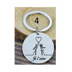 Porte-clé métal personnalisé couple amour saint valentin amour