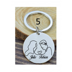 Porte-clé métal personnalisé couple amour saint valentin amour