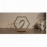 Numéro table decoration décoration mariage bois hexagonale Champêtre