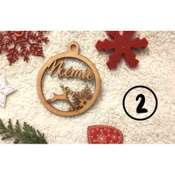 Boule de noël noel en bois prénom sapin personnalisable Personnalisé enfant