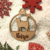 Boule de noël noel en bois prénom sapin personnalisable Personnalisé animal chat animaux