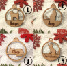 Boule de noël noel en bois prénom sapin personnalisable Personnalisé animal chat animaux