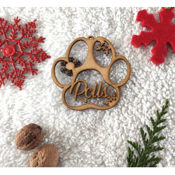 Boule de noël noel en bois prénom sapin personnalisable Personnalisé animal chat chien animaux