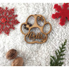 Boule de noël noel en bois prénom sapin personnalisable Personnalisé animal chat chien animaux