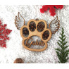 Boule de noël en bois prénom sapin personnalisable Personnalisé animal chat chien animaux aile