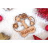 Boule de noël noel en bois prénom sapin personnalisable Personnalisé animal chat animaux