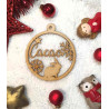 Boule de noël noel en bois prénom sapin personnalisable Personnalisé prénom animal animaux poule poisson lapin tortue