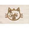 Boule de noël noel en bois prénom sapin personnalisable Personnalisé prénom animal chat chien animaux tête de chat ornements