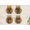 Boule de noël noel  en bois prénom sapin personnalisable Personnalisé enfant lettre Tête de rene festif
