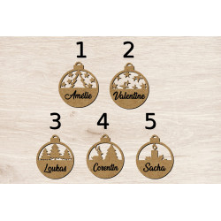 Boule de noël noel en bois...