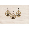 Boule de noël noel  en bois prénom sapin personnalisable Personnalisé enfant arc en ciel papillon coeur