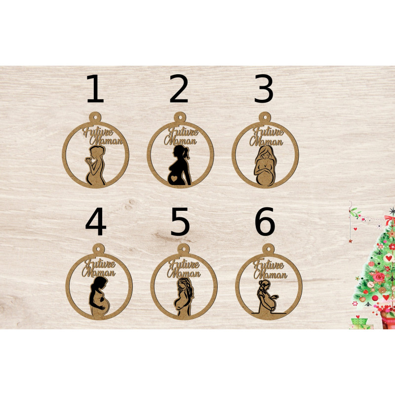 Boule de noël noel en bois prénom sapin personnalisable noël futur maman enceinte jeune maman