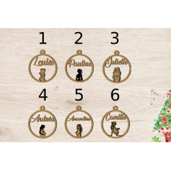 Boule de noël noel  en bois...