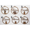 Boule de noël noel en bois prénom sapin personnalisable