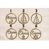 Boule de noël noel en bois prénom sapin personnalisable