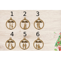 Boule de noël noel  en bois...