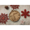 Boule de noël en bois lion mon premier noêl Décoration de Noël
