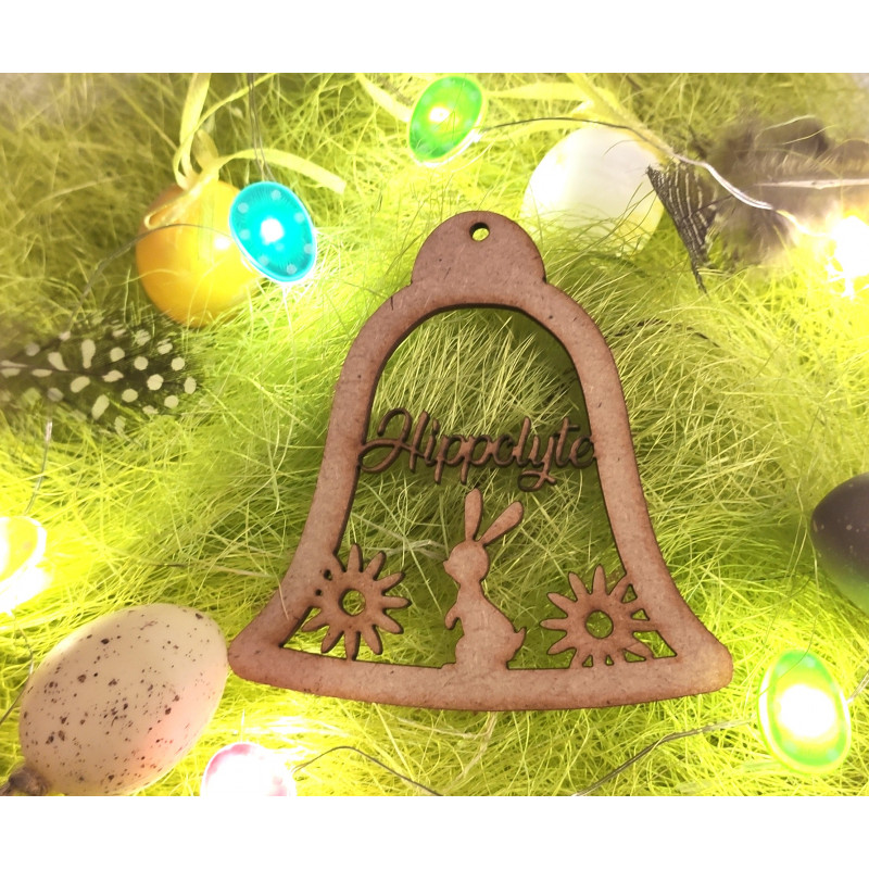 Décoration suspension bois prénom pâques personnalisable décoration à suspendre