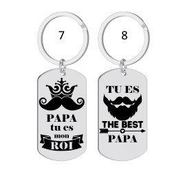 Porte-clés personnalisé papa gravé laser Cadeau fête des pères anniversaire fête amour cadeau famille noël noel