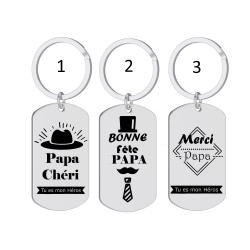 Porte-clés personnalisé papa gravé laser Cadeau fête des pères anniversaire fête amour cadeau famille noël noel
