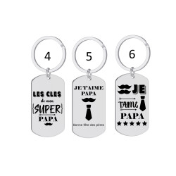 Porte-clés personnalisé papa gravé laser Cadeau fête des pères anniversaire fête amour cadeau famille noël noel
