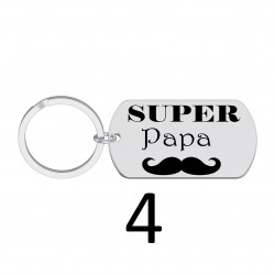 Porte-clés personnalisé papa gravé laser Cadeau fête des pères anniversaire fête amour cadeau famille noël noel