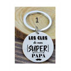 Porte-clés personnalisé papa gravé laser Cadeau fête des pères anniversaire fête amour cadeau famille noël noel