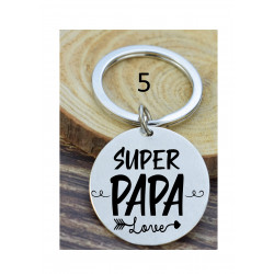 Porte-clés personnalisé papa gravé laser Cadeau fête des pères anniversaire fête amour cadeau famille noël noel